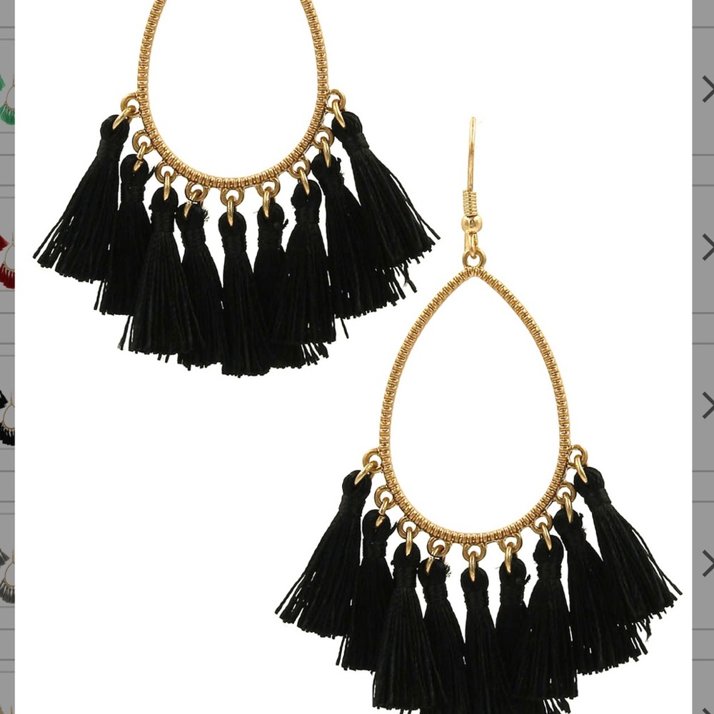 Black tassel earrings